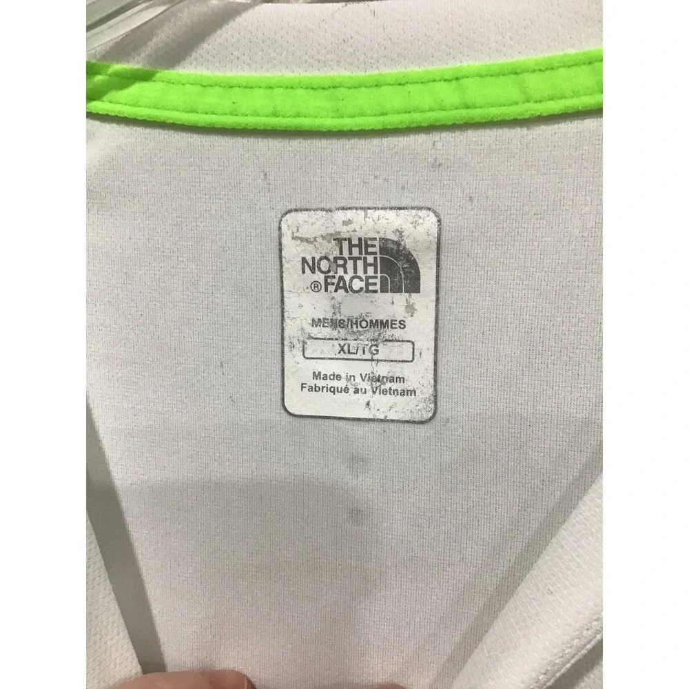 The North Face FlashDry Running T-Shirt Mens XL White Neon Green Active Gorpcore